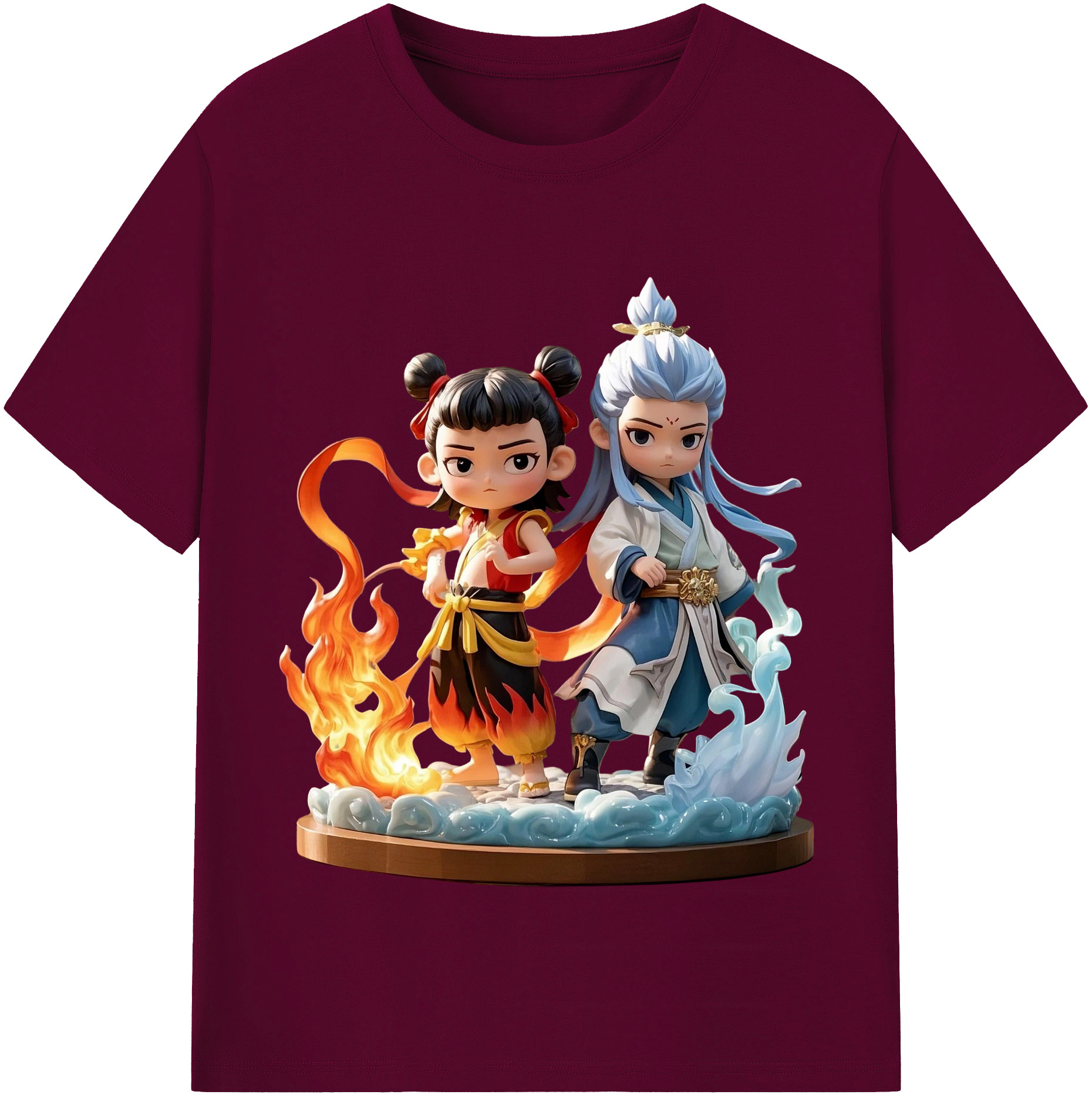 （画像用） Ne Zha 2 ナタ 魔童の大暴れ レディースカジュアルプリントTシャツ（綿100％）